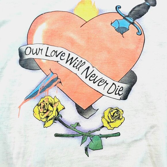 ULTRA RARE Krokus Metal Band LS Hoodie 1985 VTG Womens M Double-Sided Cotton - Picture 5 of 16